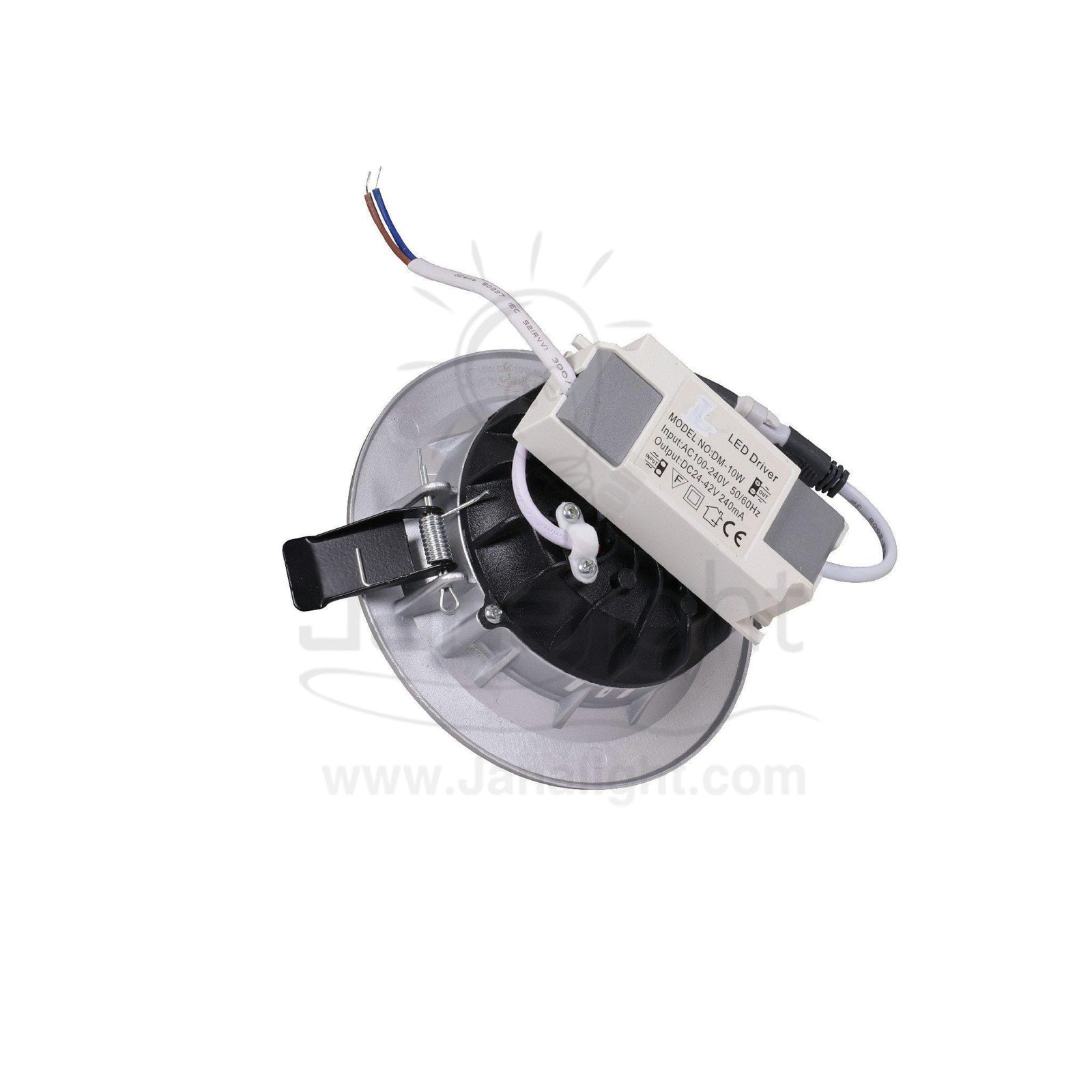 كشاف 10 وات كومبكت ابيض حلق فضي جنى لايت Plastic White Compact 10 Watt Downlight